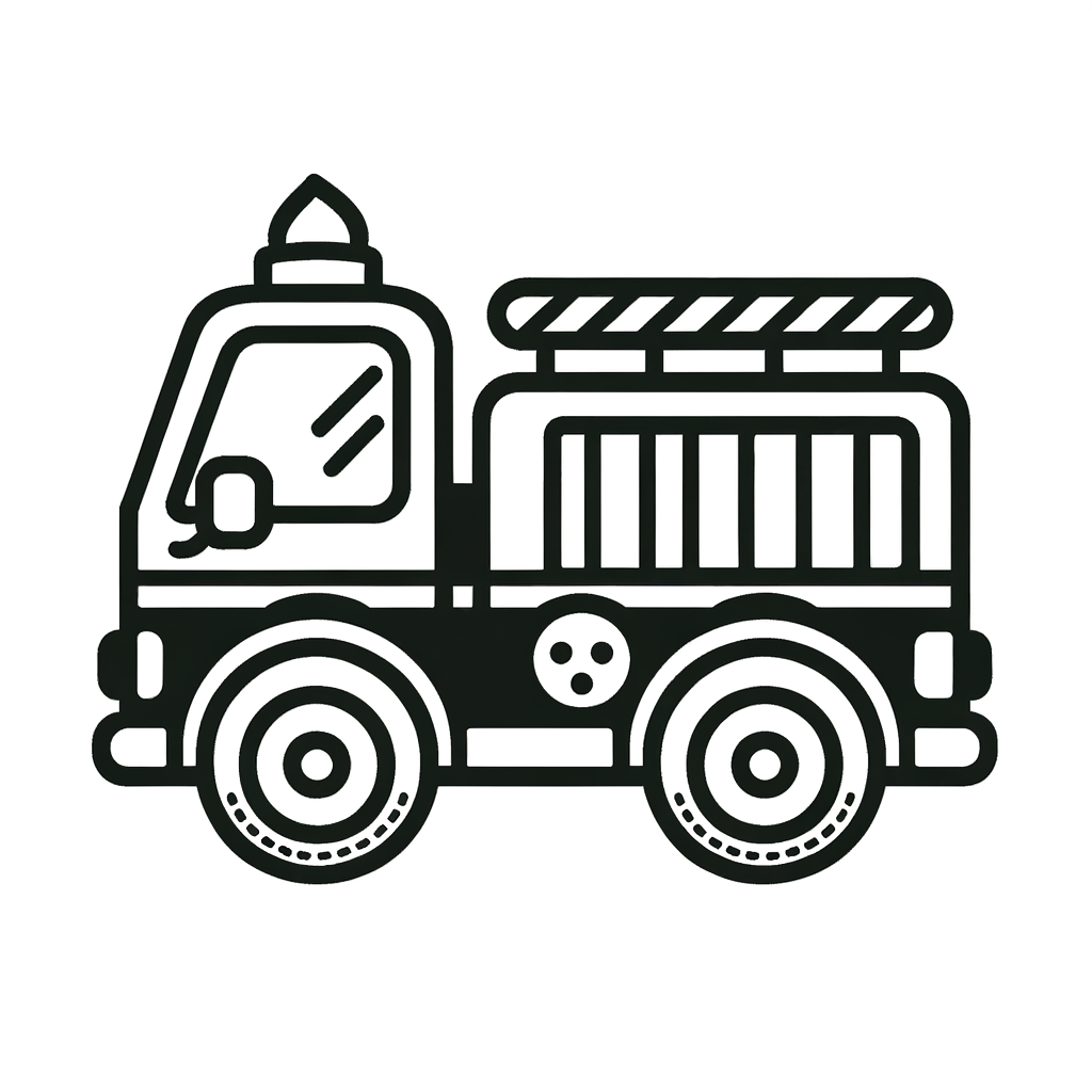 Kostenlose PDF Feuerwehrwagen Malbild