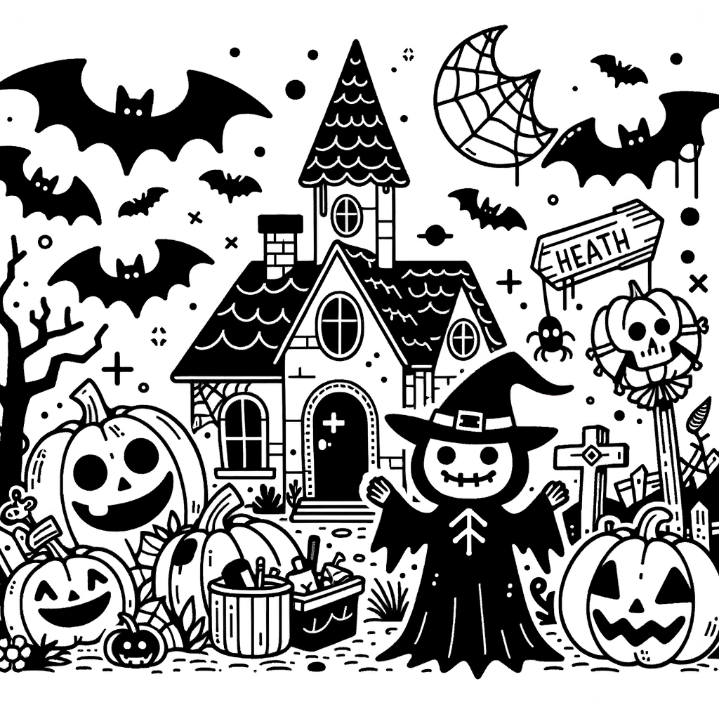 Kostenlose PDF Halloween Malbild
