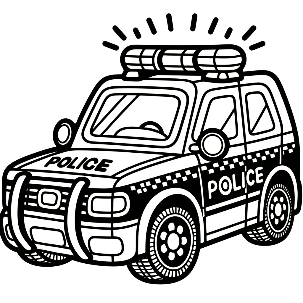 Kostenlose PDF Polizeiauto Malbild