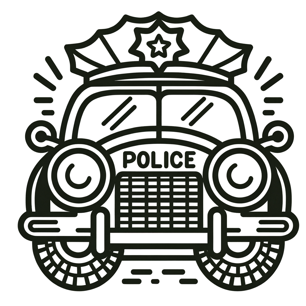 Kostenlose Polizeiauto Ausmalbild PDF