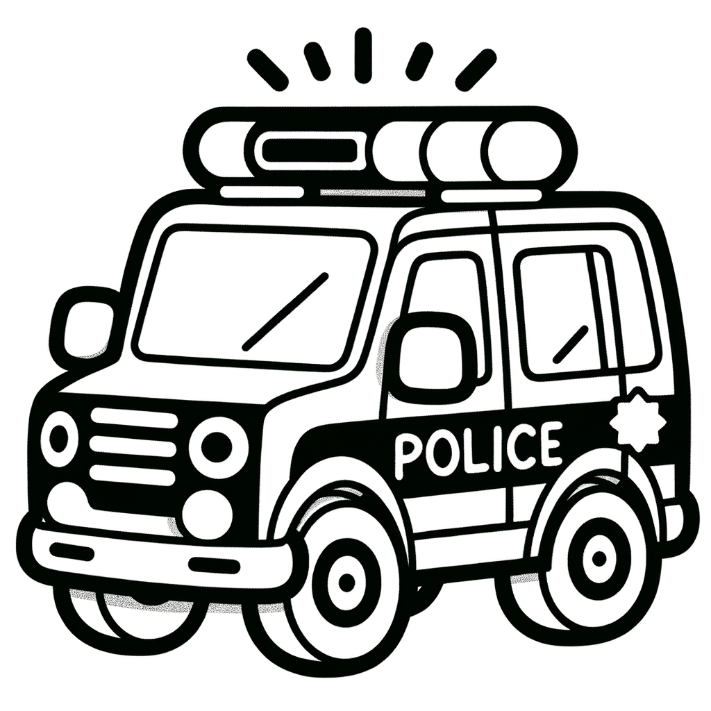 Kostenlose Polizeiauto Malvorlagen PDF