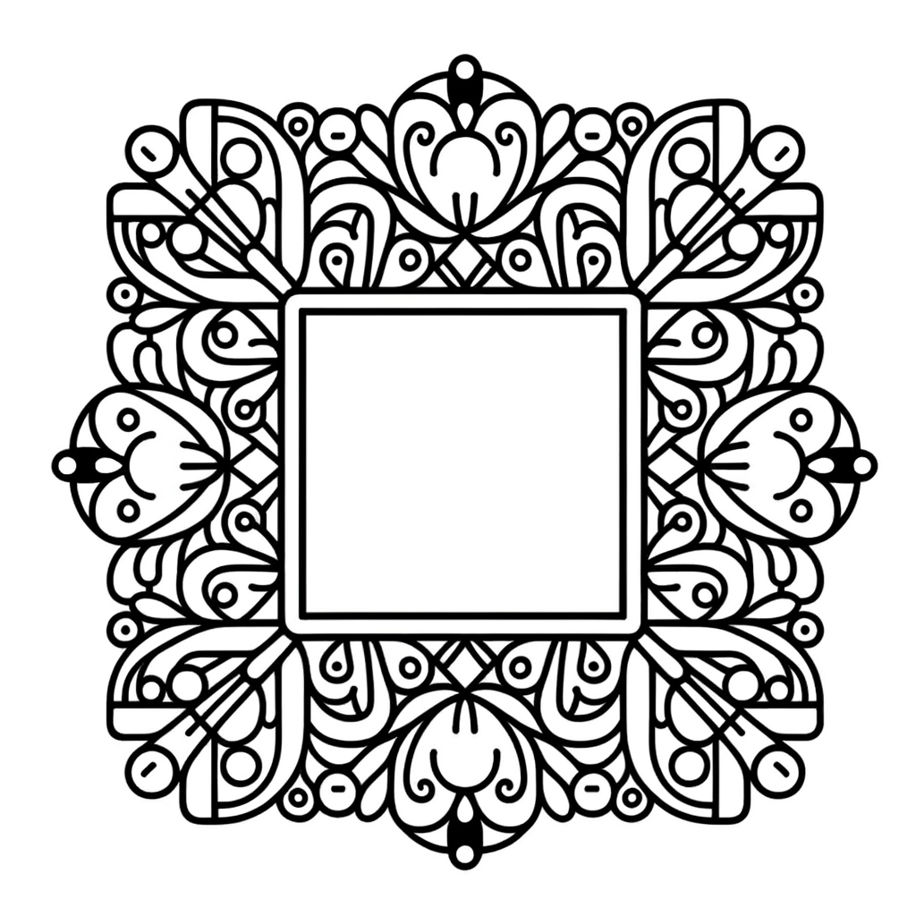 Kostenlose Quadrat Ausmalbild PDF