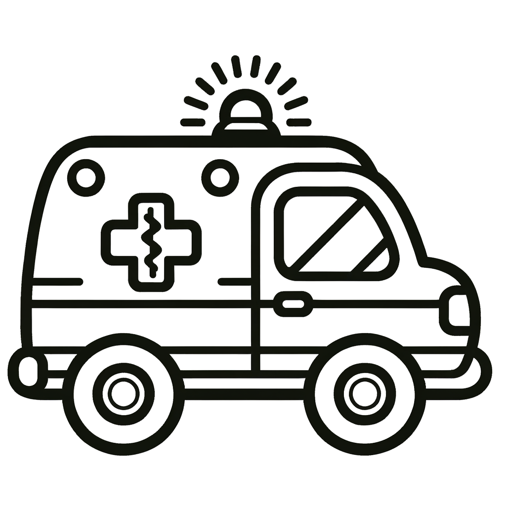 Kostenlose Rettungswagen Ausmalbild PDF