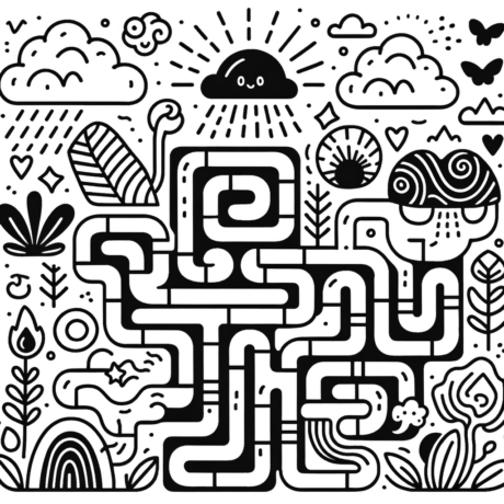  Labyrinth Ausmalbild zum PDF Download - Meine-Malvorlage.de Illustration 