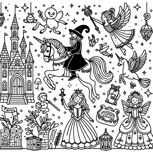 Märchen Ausmalbild zum PDF Download - Meine-Malvorlage.de