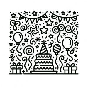  Party Ausmalbild zum Download - Meine-Malvorlage.de Bildidee 