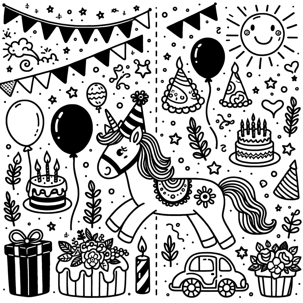 Party Malbild kostenlos PDF