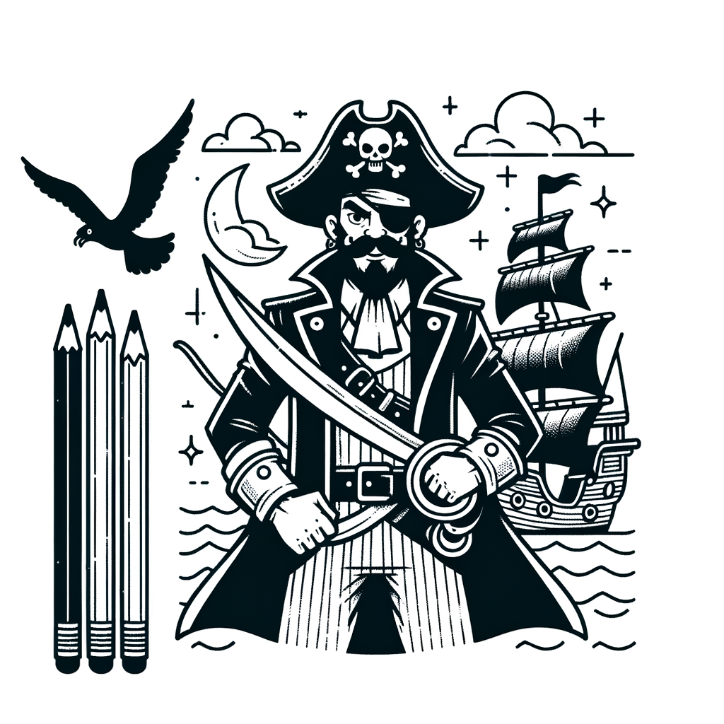 Pirat Ausmalbild PDF zum Drucken