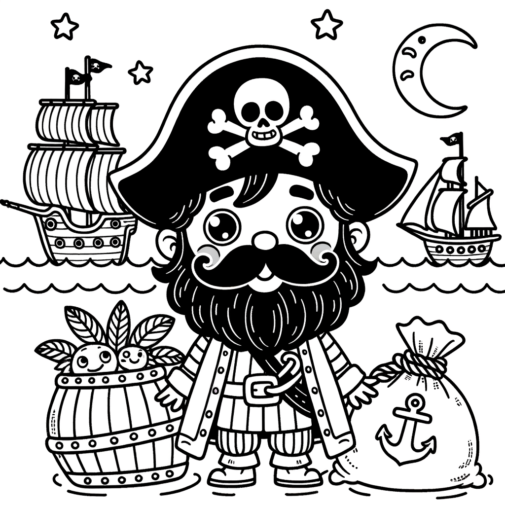 Pirat Ausmalbild zum Download