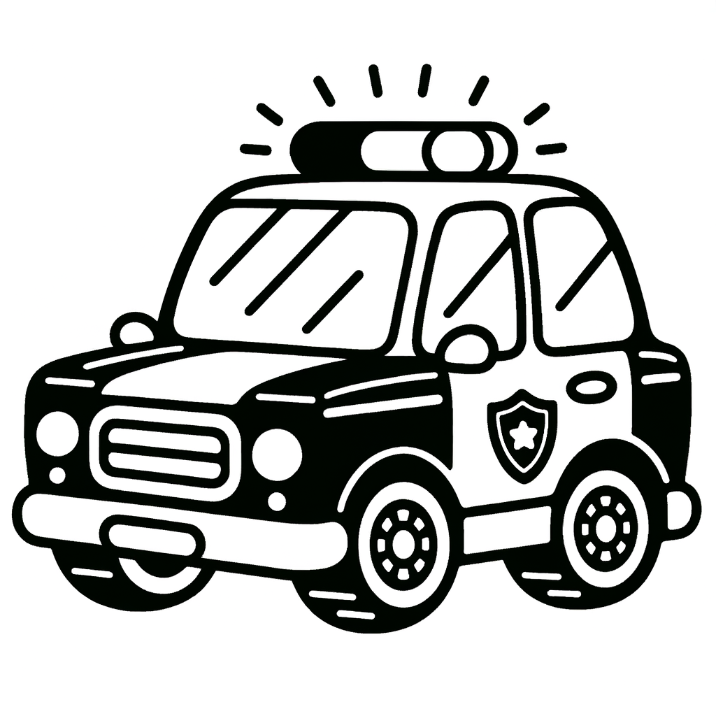 Polizeiauto Ausmalbild PDF zum Drucken