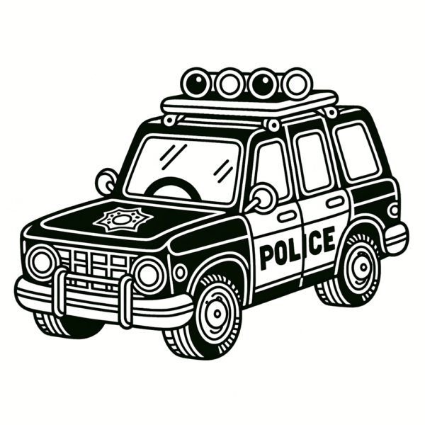  Polizeiauto Ausmalbild zum Download - Meine-Malvorlage.de Motiv 