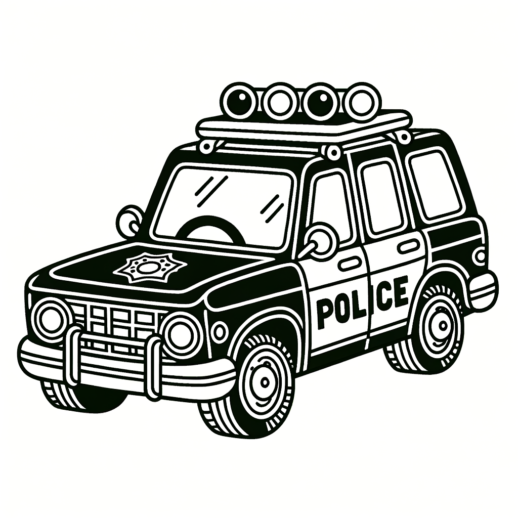 Polizeiauto Ausmalbild zum Download