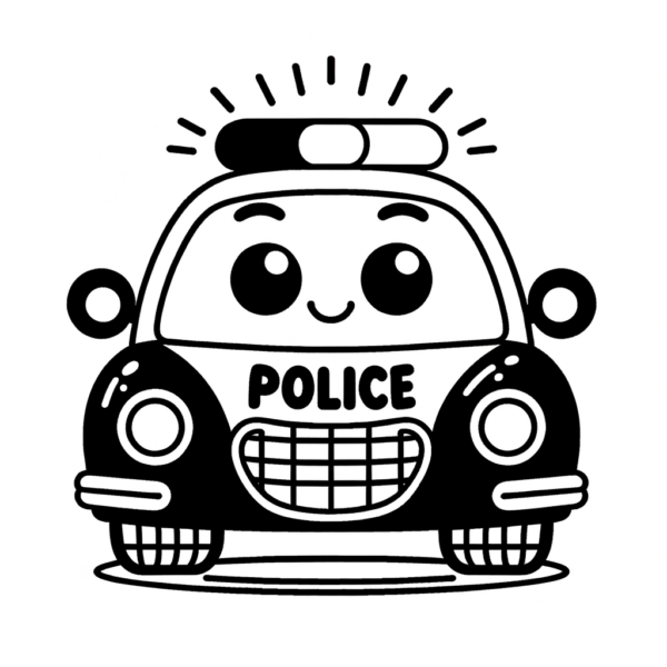  Polizeiauto Ausmalbild zum PDF Download - Meine-Malvorlage.de Illustration 