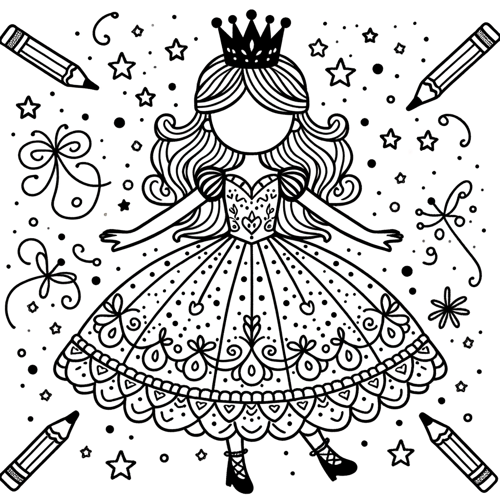 Prinzessin als Ausmalbild zum ausdrucken kostenlose PDF zum ausdrucken