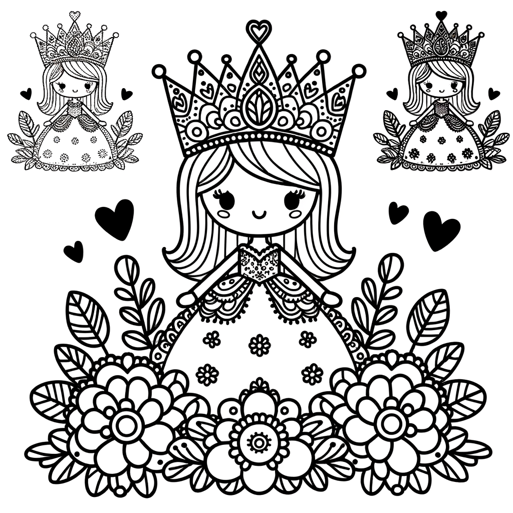 Prinzessin Ausmalbild zum Ausdrucken kostenlose PDF zum Ausdrucken
