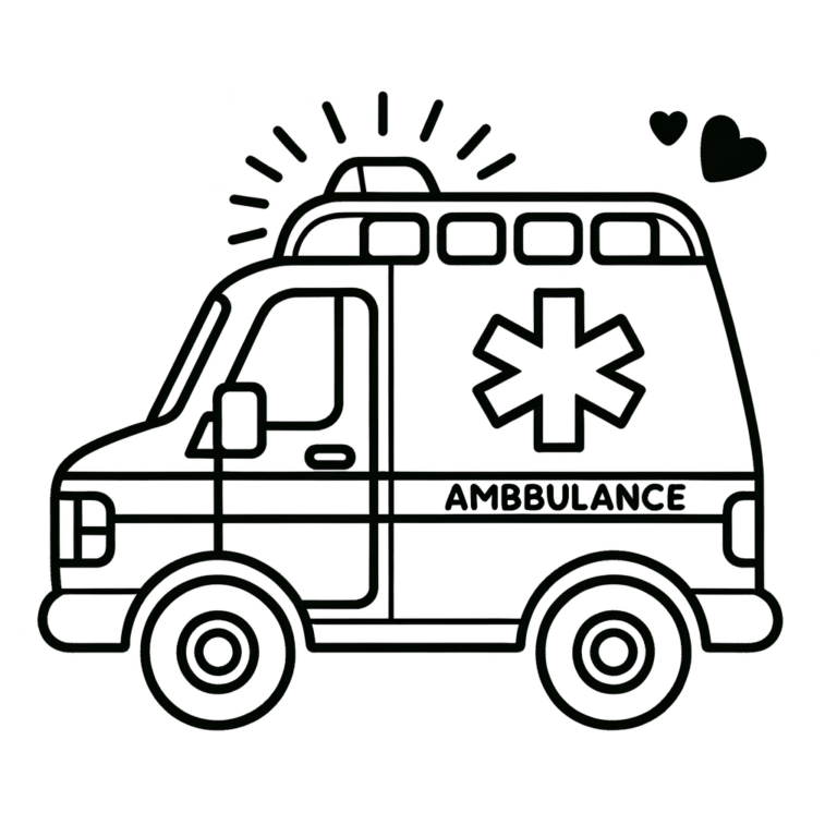  Foto zu Rettungswagen Ausmalbild zum Download - Meine-Malvorlage.de 