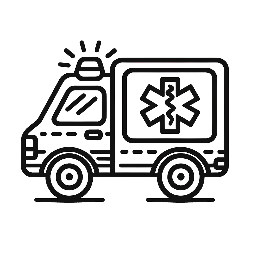 Rettungswagen Malbild kostenlos PDF