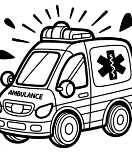 Rettungswagen Malvorlage kostenlos PDF