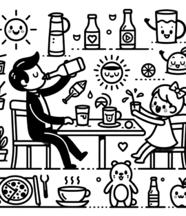 Trinken Ausmalbild zum PDF Download