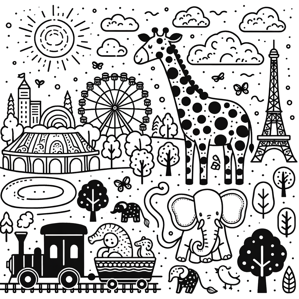 Zoo Ausmalbild zum PDF Download